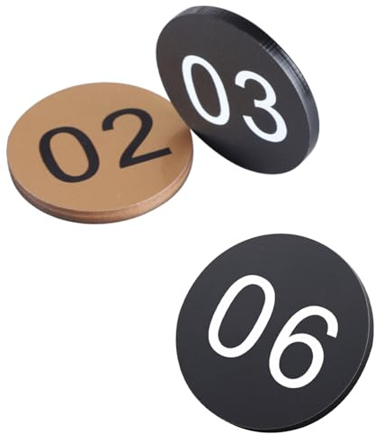 Nummernschilder 1–100, Tischnummernkarten Schild, Runder Spind-Zahlenaufkleber für Garderobe Gepäck Restaurant Schließfächer Hotel, Türschild Hausnummer Zimmernummer Ohne Loch (Schwarz)(8cm black,1-10