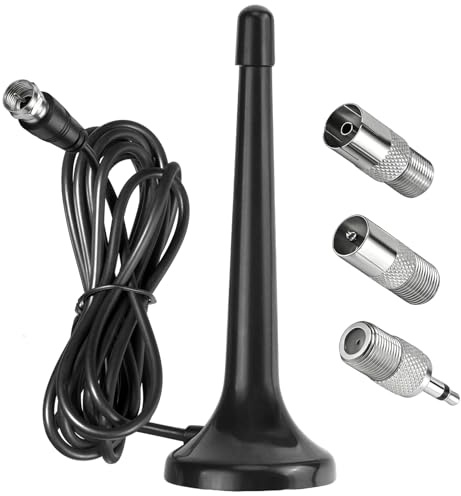 Antenna Radio Dab Fm Telescopica con Base Magnetica | Antenna FM Radio da Interni per Stereo Case Ricevitore AV Audio Video Sintonizzatore Tuner