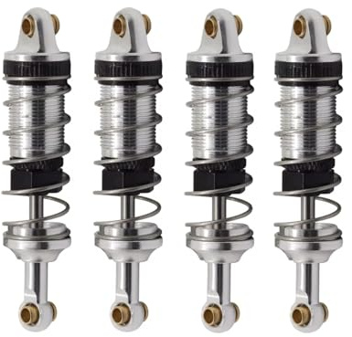 Für MJX Für Hyper Go 1/14 14301 14302 Metall Vorne Und Hinten Hydraulische Stoßdämpfer Loch Zu 60MM Rc Auto Upgrade Teile RC Zubehör(Silver)
