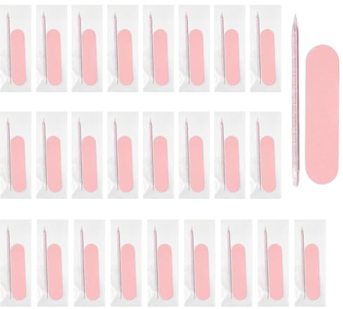 Lot de 25 mini limes à ongles et bâtons pour ongles à presser, emballage individuel pour professionnels de salon, amateurs de manucure
