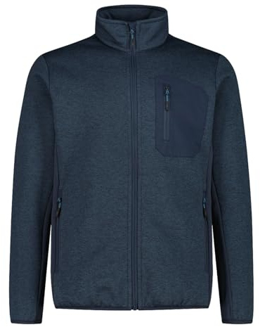 CMP Herren Fleecejacke Outdoorjacke Wanderjacke Midlayer Knit-Tech, Farbe:Dunkelblau, Artikel:-N950 Black Blue, Größe:56