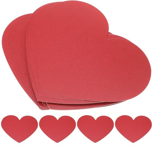 Kisangel 40 Stück Herz-Ausschnitte aus stabilem Karton - Leuchtend rote, doppelseitige Blanko-Herzen, groß (15x12 cm) für Valentinstags-Bastelarbeiten, Deko, Klassenzimmer & Pinnwand-Projekte