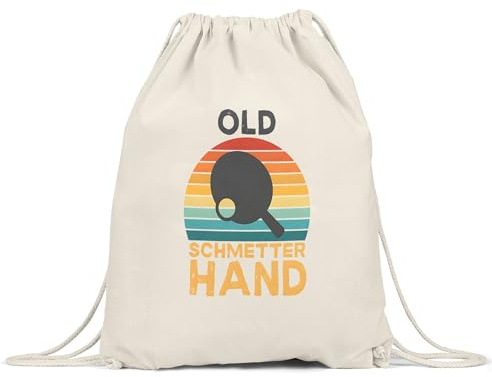 Hey!Print Old Schmetterhand Turnbeutel tischtennis geschenk lustig ping pong retro sport geschenkidee männer frauen