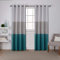 Exclusive Home Curtains Exclusive Home Striped Faux Silk Grommet Top Window Curtain Panel Pair, 54x84, Teal, Set of 2 Chateau Vorhänge, 137 x 213 cm, Blaugrün, Polyester, W 53.9 x L 84 (2