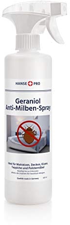 HANSE PRO Geraniol Anti-Milben-Spray I Hausstaub-Milben-Spray I Milbenschutz I Mittel gegen Bettwanzen & Milben I Hausstaubmilben-Allergie I Milben-Bekämpfung (1 x 500ml)