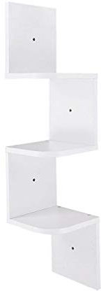 spot on dealz 3 Tier Step Lucca Wall Mount Corner Shelf Home Hanging Storage Rack Display shelves (White G-0133)