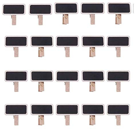 50 Mini Tableau Noir Bois Message Rectangle Ardoise A Pince Clip Carte Panneau Memos Etiquette Prix Marque Place Numero Table/Photo/Tags/Décoration Mariage