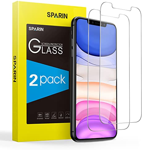 SPARIN Verre Trempé Compatible avec iPhone 11 et iPhone XR et iPhone 12/12 Pro, Vitre Protecteur pour iPhone 11, 0,26 mm HD, Ultra Résistant, Anti Rayures, Sans Bulles