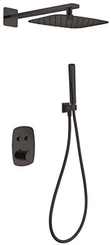 Ensemble douche thermostatique encastrée Imex Hidra noir GPH035-NG
