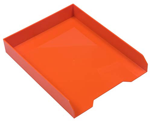 JAM PAPER Stackable Paper Trays - Orange - Desktop Document, Letter, & File Organizer Tray - Sold Individually
