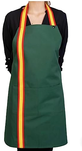 Zings Delantal de cocina con peto Bandera de España - Color Verde