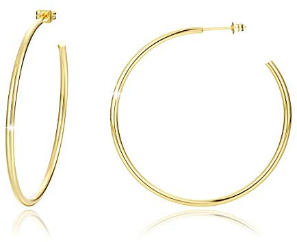 SIMPLGIRL Große Gold Hoop Creolen Ohrringe für Damen Frauen Mädchen 18K Gold Hoop Huggie Ohrringe Empfindliche Ohren Mode Runde Kreis Hypoallergene OOTD Ohrringe 50MM