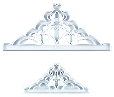 UYST 4 ensembles 3D Couronne Forme De Gâteau couronne Décorations de Gâteaux de Bordure Couronne Moule pour décoration gâteau mariage cupcakes chocolat pâtisserie décoration biscuits Motifs Dentelle
