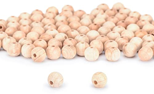 Vaessen Creative 11006-003 Unbehandelte Holzperlen, ø 12 mm, 100 Stück, Runde Perlen zum Basteln von DIY handgefertigte Dekorationen Schmuck Handwerk, Holz, Piece