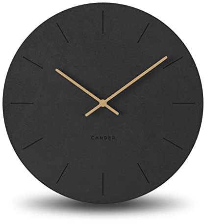 Cander Berlin MNU 2650 S XXL Wanduhr lautlos 50 cm ohne Tickgeräusche analog Wohnzimmer modern Vintage hellgrau Holzzeiger groß riesig