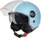 VINZ Parchi Jethelm mit Doppelvisier | Roller Helm Fashionhelm mit Streifen | In Gr. XS-XXL | Jet Helm mit Sonnenblende | ECE 22.06 Zertifiziert | Motorradhelm mit Visier - Hellblau