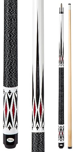 Sinsilvie 58 19 20 Ounce Pool Queue with 13mm Tip, Schwarz oder Weiß,1/2 Maple Queue Sticks Pool Cue,Billiard Cue,Billard Queue für Männer und Frauen. (White 20 Oz)