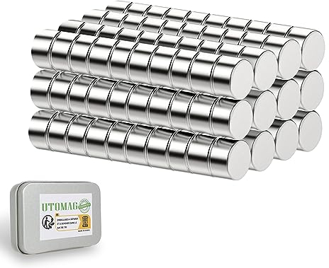 UTOMAG 120 Stück Magnete 5x3mm, Mini Rounde Neodym Magnete Extra Stark Kleine Powermagnete für Kühlschrank, Magnettafel Whiteboard, Fotos, Pinnwand, Büro, Schule, Küche