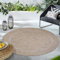 Carpettex Outdoor Teppich Wetterfest 120 cm Rund Sisal Optik Braun - Ideal für Balkon, Garten, Terrasse und als Küchenteppich - Draußen Teppich Waschbar, Flachgewebe, Wasserfest, Pflegeleicht