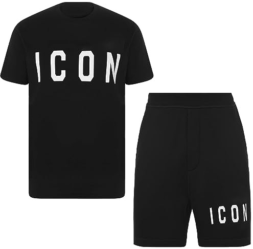 Vibes Mens Cotton T Shirt and Shorts Set Icon Print Tracksuit Summer Men's Short and T Shirt Set Printed Summer Outfit Tracksuit for Mens Summer S M L XL XXL