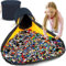 Coo11 Toy Storage Organizer Unit Play Mat for Lego - Large Drawstring Portable Container Basket With Bins - Activity Organizer (Black)