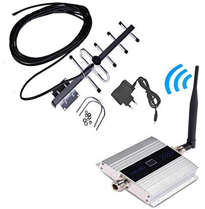 Irfora Amplificatore del segnale GSM 900MHz del ripetitore del segnale GSM del ripetitore del segnale del telefono cellulare GSM con il display LCD Insieme di Yagi