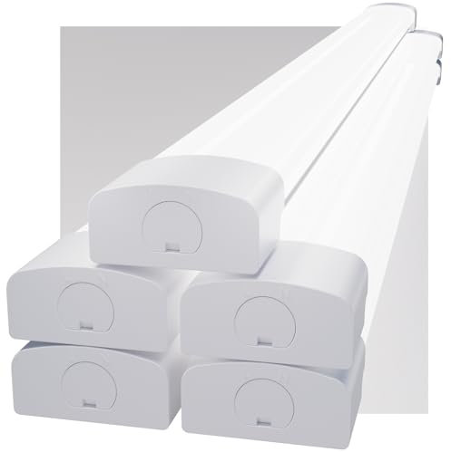 Modlicht LED Feuchtraumleuchte 120cm 5000K Kalteweiß 36W 3960LM, Deckenleuchte Röhre in Reihenschaltung, IP65 Wasserdicht Feuchtraumlampe für Werkstatt Keller Bad Büros Lager Garage-5PCS