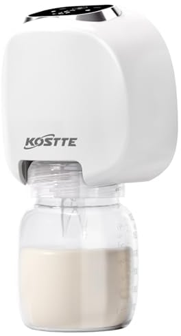 Wearable Breast Pump, KOSTTE Electric Breast Pump Handsfree, Painless Rechargeable Wireless Breast Pump with LCD Display, Painless Low, 21mm/24mm/27mm Flanges