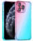 Xylota Cover per iPhone 15 Pro Max 6,7 Pollici, Trasparente Custodia Gradiente Aesthetic Protettiva Case, Anticaduta Sottile TPU Silicone Bumper Anti-Graffio Custodie per iPhone 15 Pro Max, Rosa/Verde