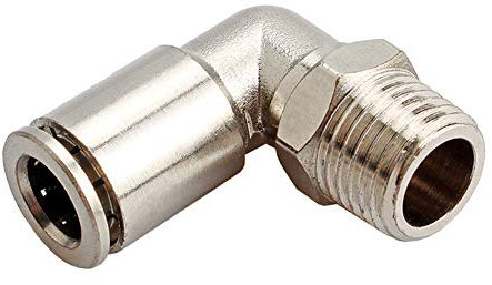 Brass BPL Push to Connect Air Fittings Elbow 1/4 Tube OD x 1/8 NPT Male 90° Degree Adapter (Pack of 5)(3/8Tube OD-1/2NPT,1Pc)