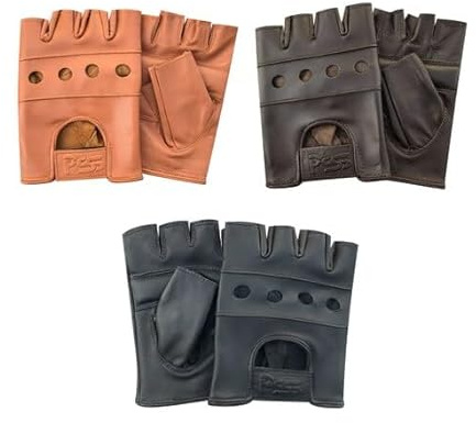 PSS Fingerlose Handschuhe für Muskelaufbau Fitness Autofahren Radfahren für Männer Frauen (Braun, XXL)