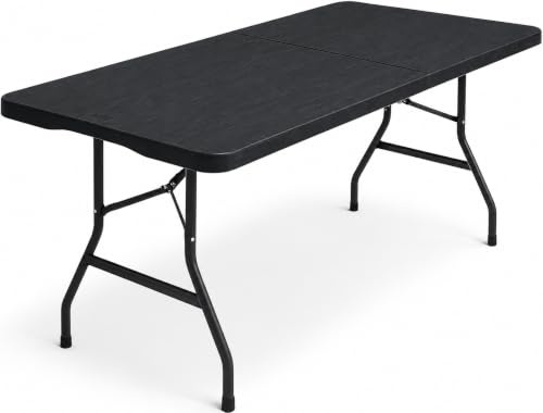 ACCURATE Heavy Duty Folding Camping Table (BLACK, 6FT)