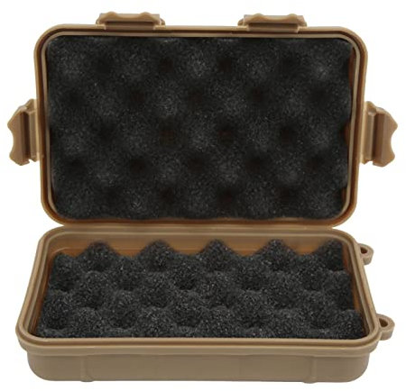 High Strength Material,Shockproof Portable Camping Survival Storage Box with Sponge for Camping,Boating,Fishing (Brown)