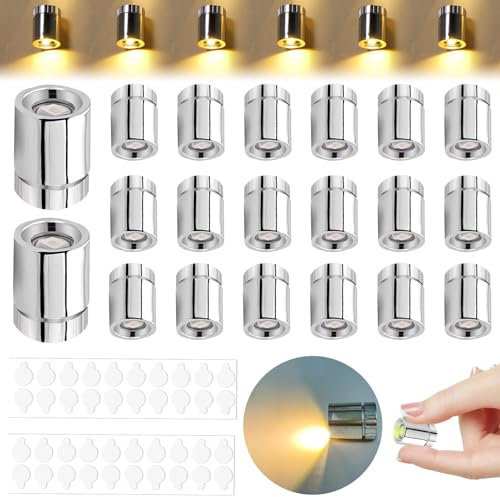 20 Stück Mini Led Licht Warmweiß Kleine Led Lichter Micro Für Beleuchtung Puppenhaus Mit 40 Kleber Puppenhaus Licht Für Partydekoration Basteln Puppenhauszubehör Bausteine Vitrinen(Warmweißes Licht)