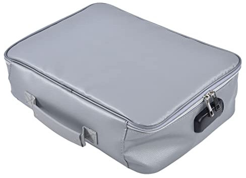 Dokumenten-Organizer, Dokumentensichere Mehrschichtige, Tragbare Dokumententasche mit Großer Kapazität, mit Schloss für Laptop, Fi (SILVER)
