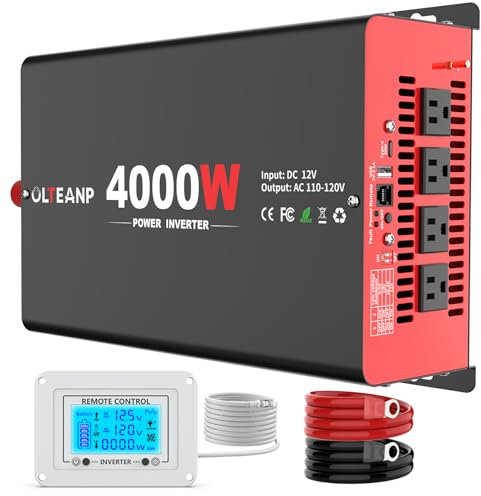 OLTEANP 4000 Watts Power Inverter 12V DC to 110V AC for RV, Truck, Off-Grid