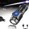 Wryhaul German Three-Eyed Monster Mini Flash Super Power Flashlight 2024, 3 Eyed Monster Mini Flashlight, Rechargeable Waterproof Thumb Flashlight (Black)