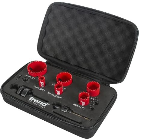 Trend 6-Piece Electrician Hole Saw Set, 19mm to 76mm Diameter, Fast Cutting and Long-Lasting Blades, HS/Set/6