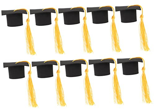 KOMBIUDA 100pezzi Cappelli Mini Laurea Con Frange Per Decorazioni Di Torte e Feste Di Laurea Accessorio Per Fotografie e Festeggiamenti