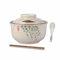 Ensemble de bols à soupe en céramique 800 ml, grands bols japonais, vaisselle traditionnelle asiatique, pour Udon, pâtes, pho, soba, céréales et salade (Osier) (Branche de saule)