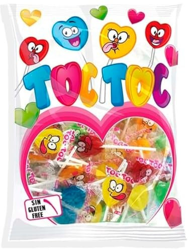 DELIEX - 200 Piruletas Corazon Sabores y Colores Surtidos | Bolsa de piruletas SIn Gluten - Caramelos con Palo