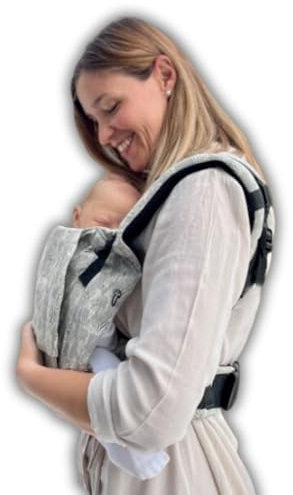 Amarsupiel - Porte Bébé Ergonomique - Confortable & Ajustement Simple - Kangourou Porte Bebe - Pour Nouveau-Né - Sûr & Respirant - Porte-bébé jusqu'à 15kg (Zèbre Gris)