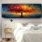 LMYCHENG Großer Leinwanddruck mit Lebensbaum, abstrakte geometrische Muster, Poster, Wandkunst, Bilder, Gemälde für Wohnzimmer, Heimdekoration, 50 x 150 cm, Rahmen
