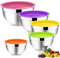 Ausune 5 Pcs Mixing Bowl Set, Stainless Steel Nesting Mixing Bowls Set, Salad Bowl with Lids for Kitchen Cooking Baking Supplies，Baking Salad Preparation Washing Vegetables