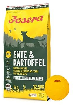 Josera Exclusive Ente & Kartoffel, Hundefutter, Trockenfutter, 12,5 KG + Goodie Frisbee