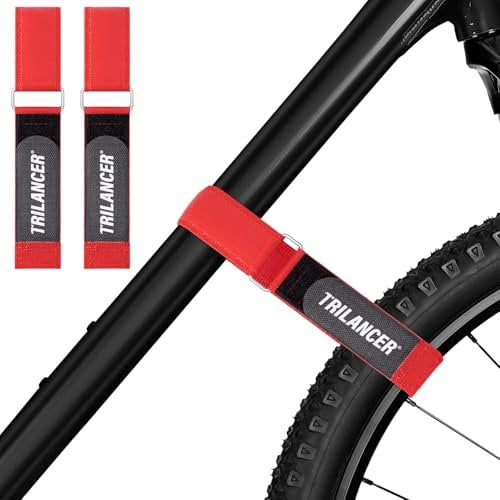 Fahrradträgergurte,2er-Pack Trilancer Verstellbare Fahrrad-Stabilisator-Gurte, Spanngurte mit Haken, Schlaufe & Anti-Rutsch-Beschichtung für Auto- & Wandhalterung,Transport & Aufbewahrung (66 × 3,8cm)
