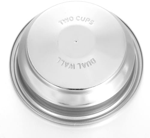 Oruola Panier de 58 mm, filtre à café double couche en acier inoxydable, porte-filtre à double tasse 58 mm, filtre poreux sous pression pour accessoires de rechange pour machine à café, capacité de 2