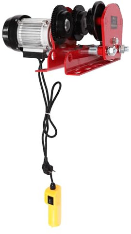 HOARLICN 370W Seilzug Elektrisch, 220V Mini-Elektrische Hebezeugene 1T Elektrische Seilwinde Seilzug Verstellbarer Radstand 68-120cm mit Montagebügel für Baustellen, Fabriken, Häfen