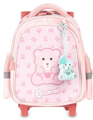 Colourbook - Zaino Trolley Coccolotti, Zaino Trolley, Contiene un Coccolotto Love&Tell, Manico Allungabile, Dimensioni 38x25x12, Official Licensee (Classic Rosa)
