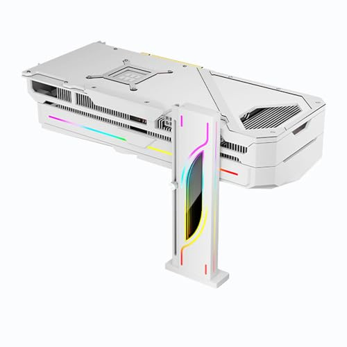 Topiky Height Adjustable RGB GPU Stand, 5V 3PIN Video Card Support Holder, PC Graphics Card Stand Holder Anti Sag Bracket with Magnetic Base, Graphics Video Card Brace (White)